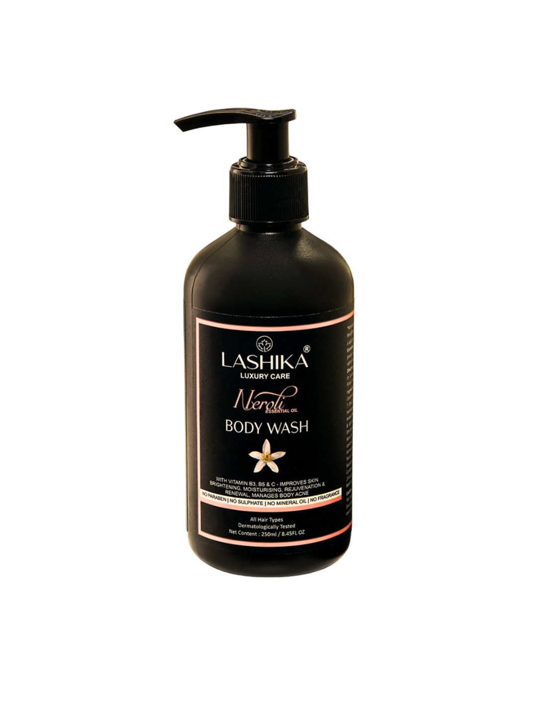 

LASHIKA Neroli Body Wash With Niacinamide - 250 ml, Black