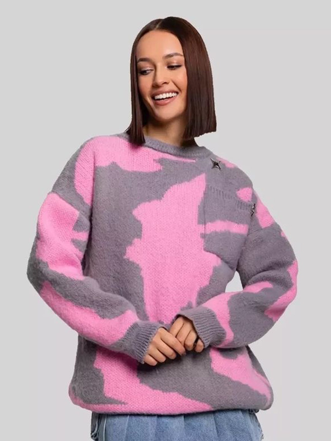 

LULU & SKY Women Printed Pullover, Pink