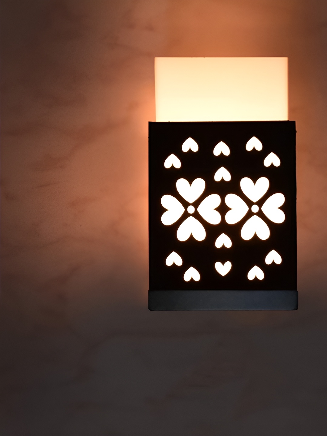 

Gojeeva Black Floral Textured Wooden Square Shaped Wall Lamps