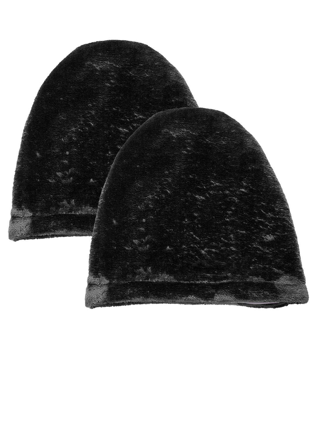 

KLOTTHE Girls Pack Of 2 Wollen Beanie Caps, Black