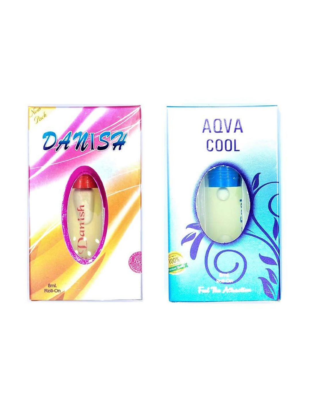 

RAVIOUR LIFESTYLE Set Of 2 Aqua Cool & Danish Long Lasting Roll On Attar - 8 ml Each, Transparent