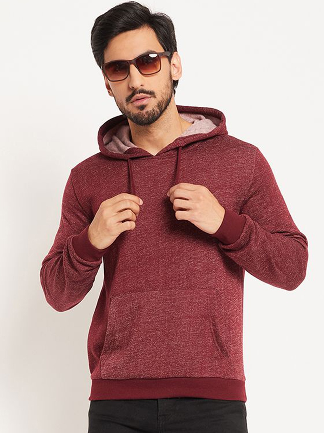 

GET GOLF Men Long Sleeves Hooded Sweatshirt, Maroon