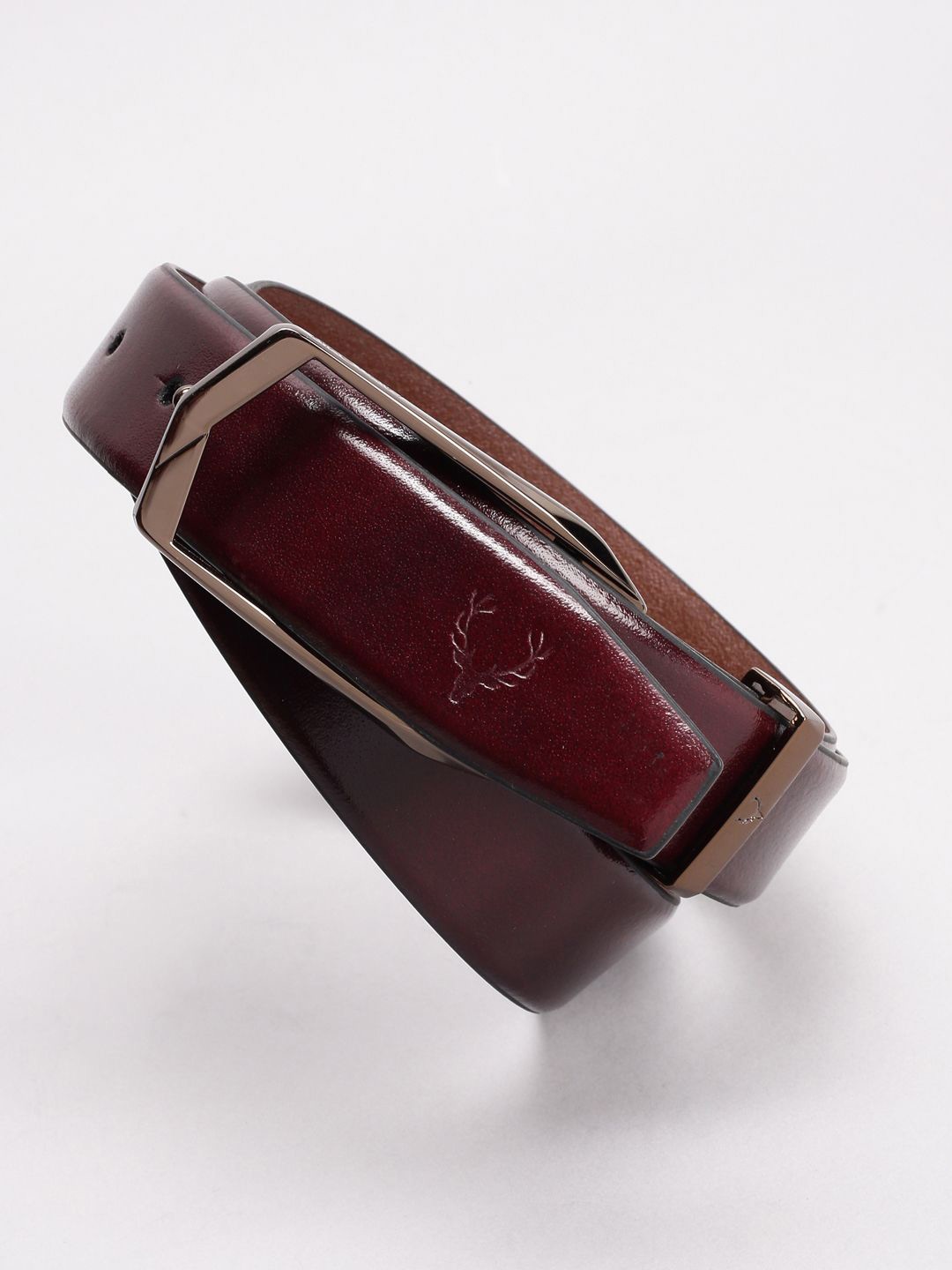 

Allen Solly Men Textured Leather Belt, Maroon
