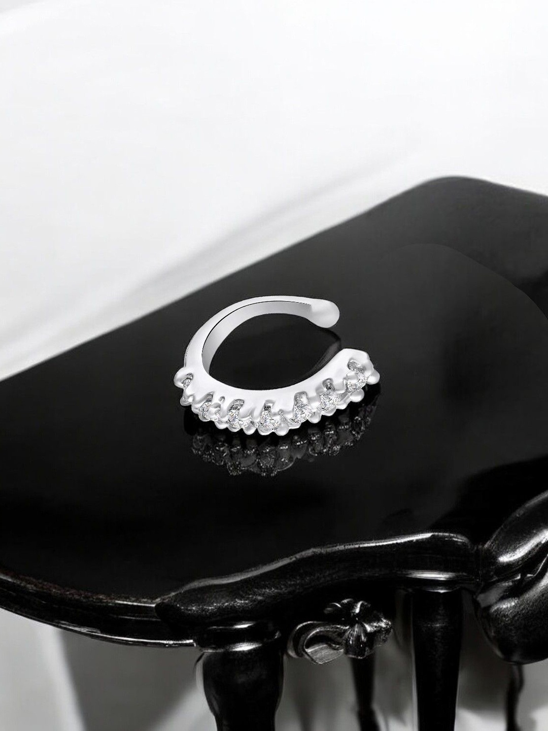 

Mahi Rhodium-Plated Cubic Zirconia Septum Nosepin, Silver