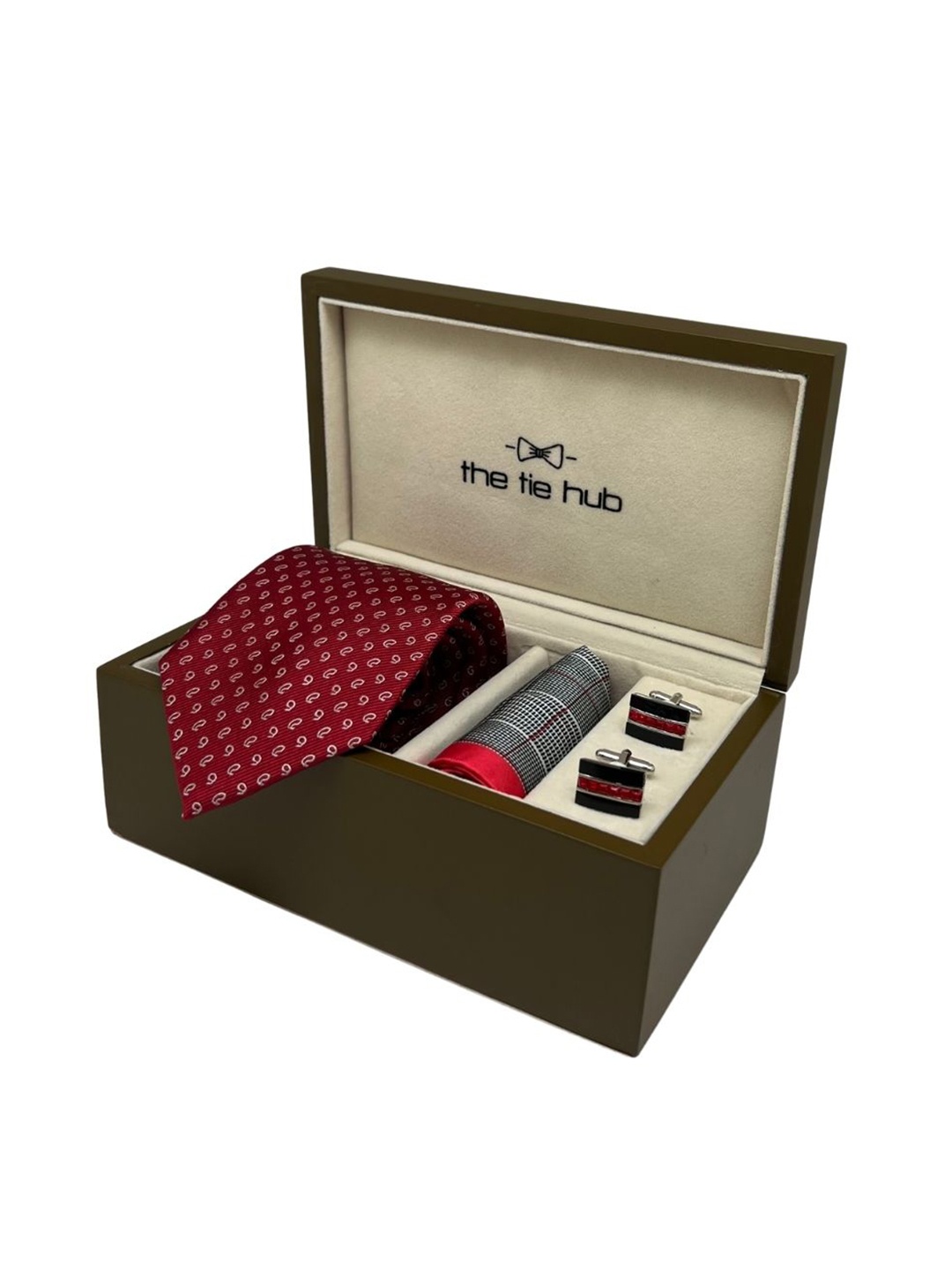 

The Tie Hub Men Accessory Gift Set, Red
