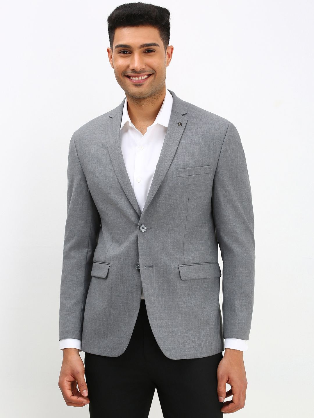 

Allen Solly Slim-Fit Single Breasted Formal Blazer, Grey