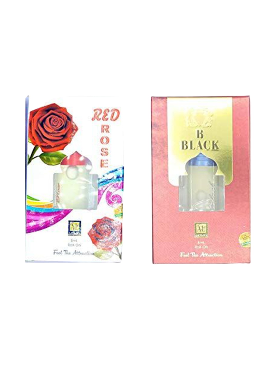 

RAVIOUR LIFESTYLE Feel The Attraction Set Of 2 B Black & Red Rose Attar - 8 ml Each, Transparent