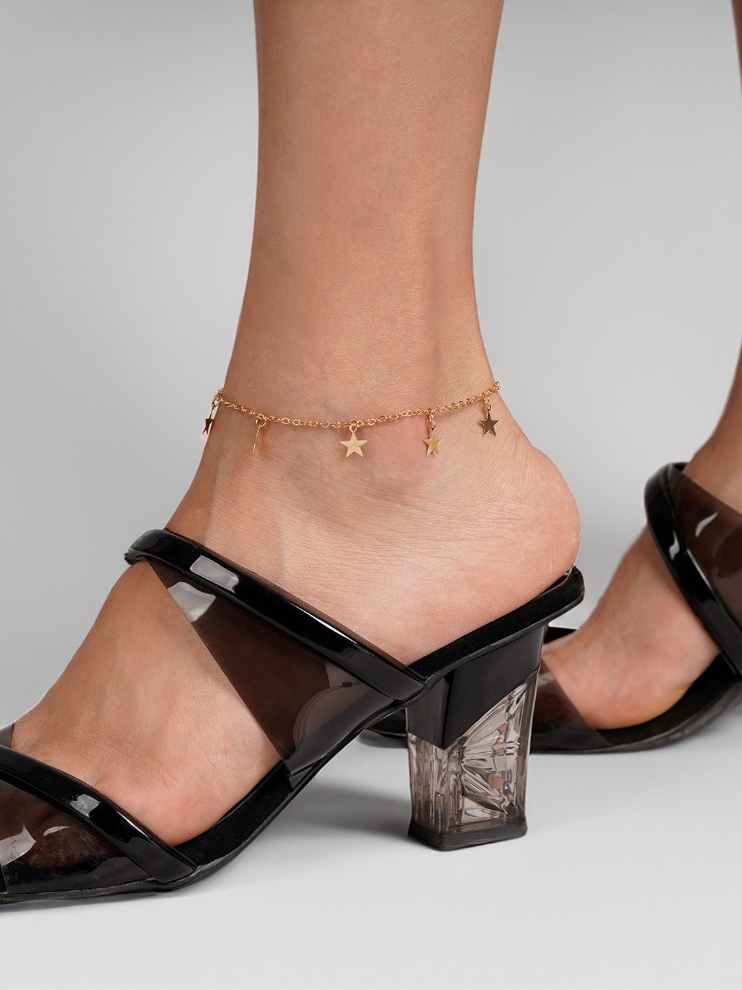 

JOKER & WITCH Gold-Plated Stone Studded & Beaded Single Anklet
