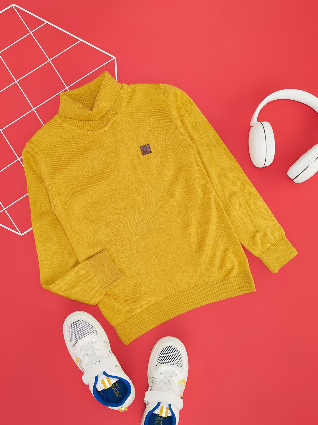 

Pantaloons Junior Boys Pullover with Applique Detail, Yellow