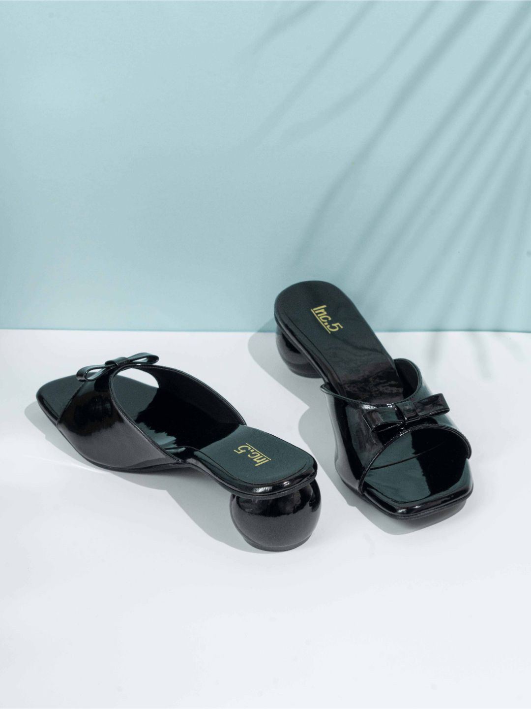 

Inc 5 Party Wear Solid Square Toe Block Heel Sandals, Black