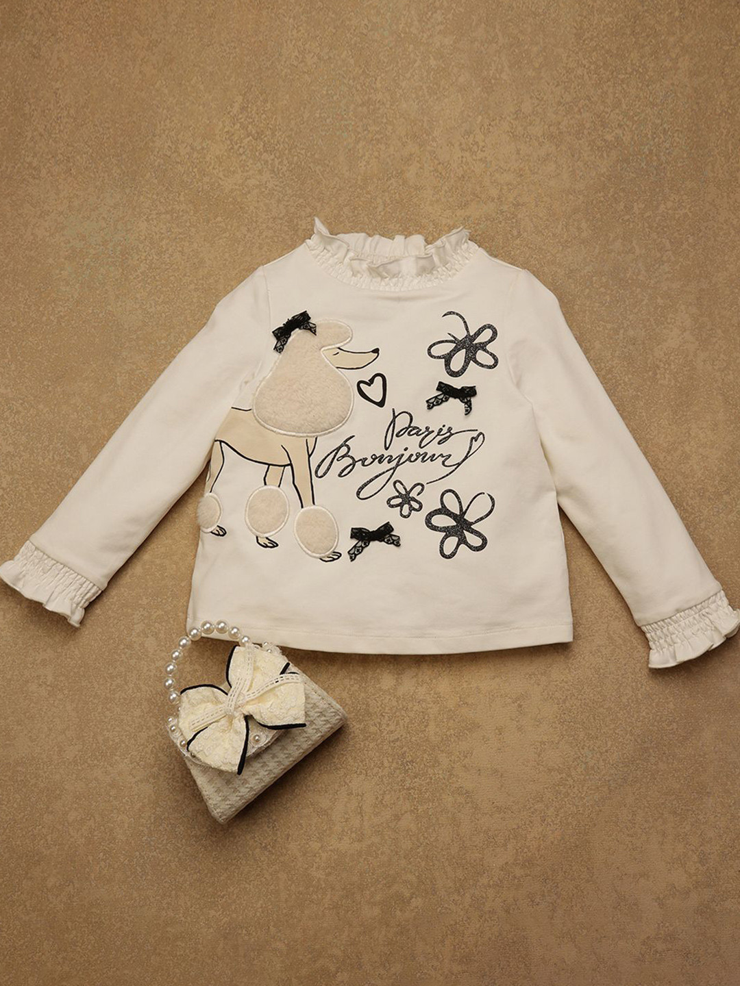 

One Friday Girls Cotton Top, Off white