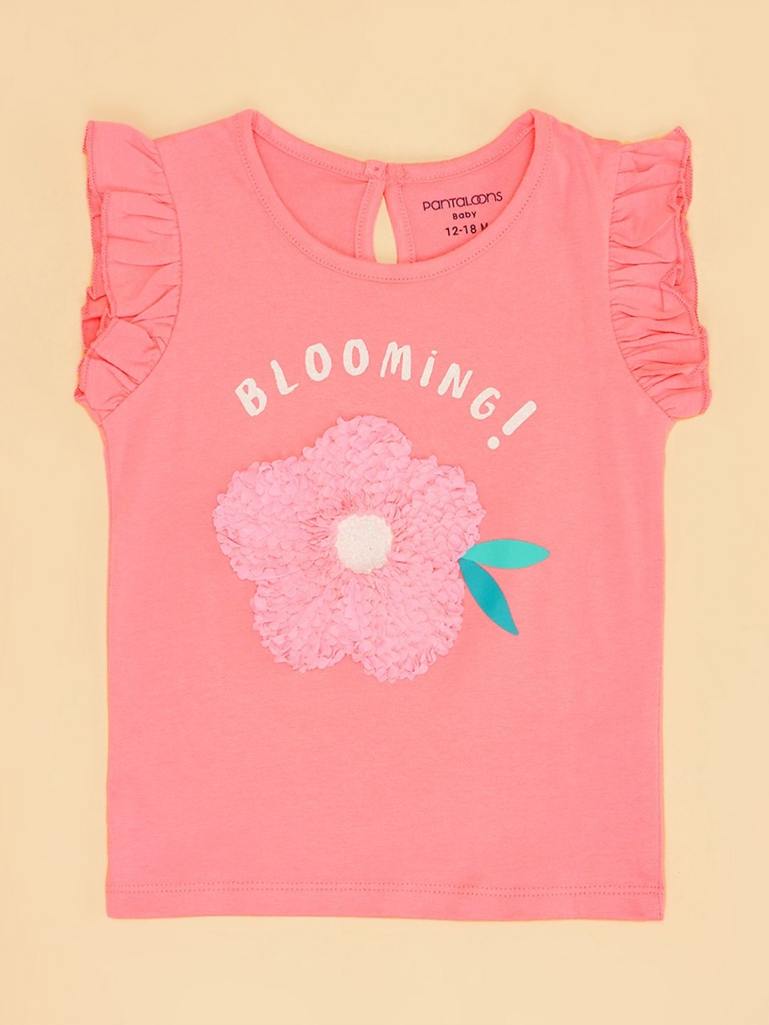 

Pantaloons Baby Girls Typography Applique T-shirt, Pink