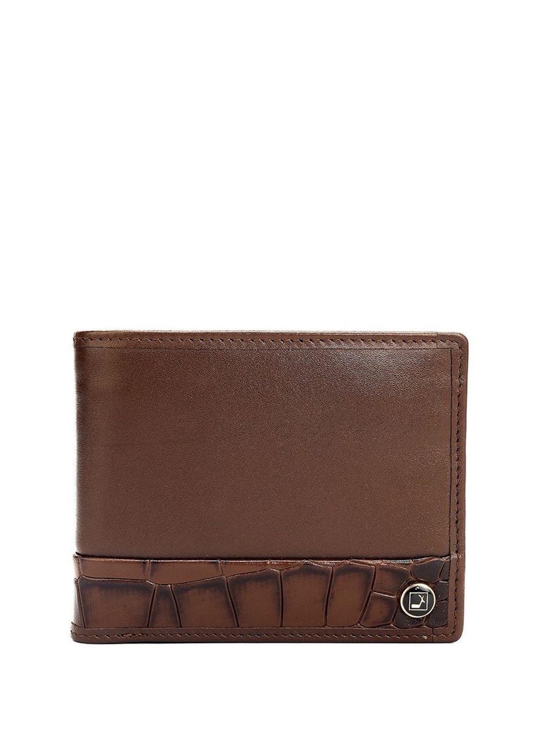 

Da Milano Men Textured Leather Two Fold Wallet, Brown