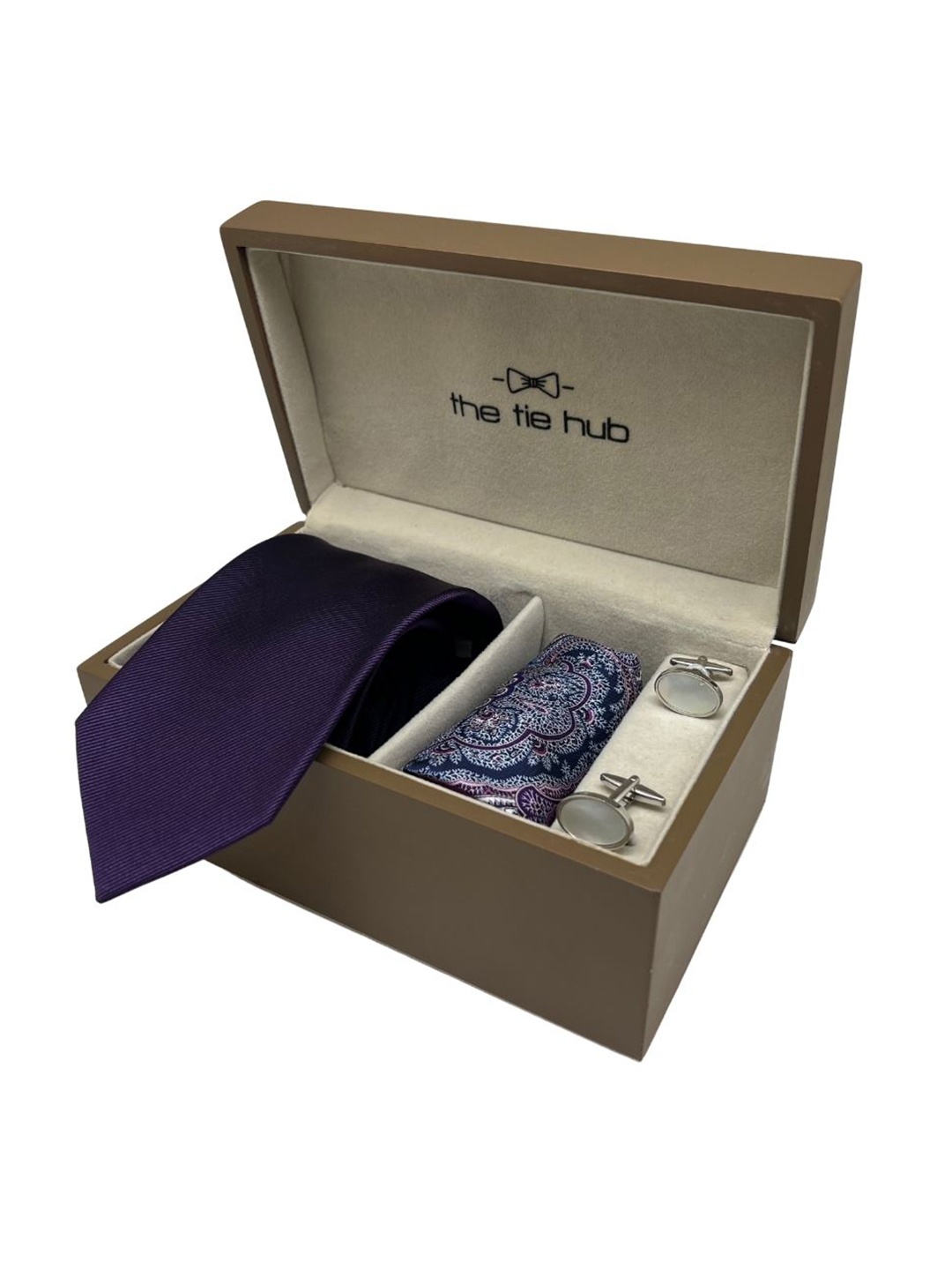 

The Tie Hub Men Accessory Gift Set of, Purple