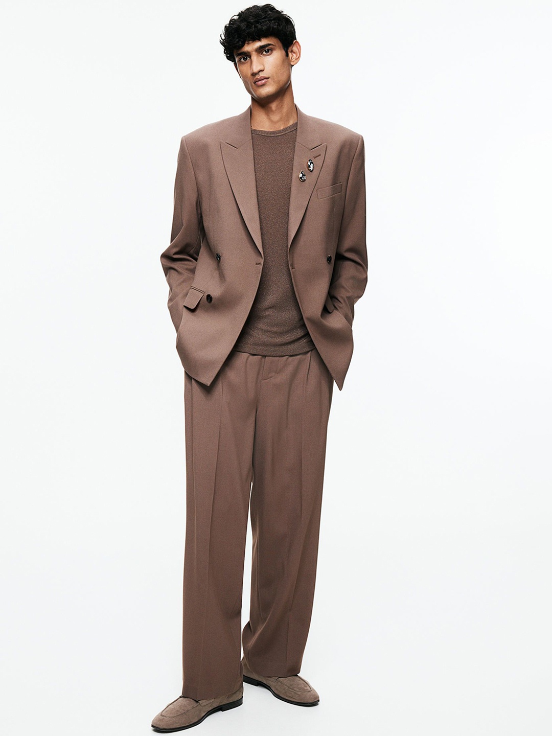 

H&M Relaxed Fit Trousers, Brown