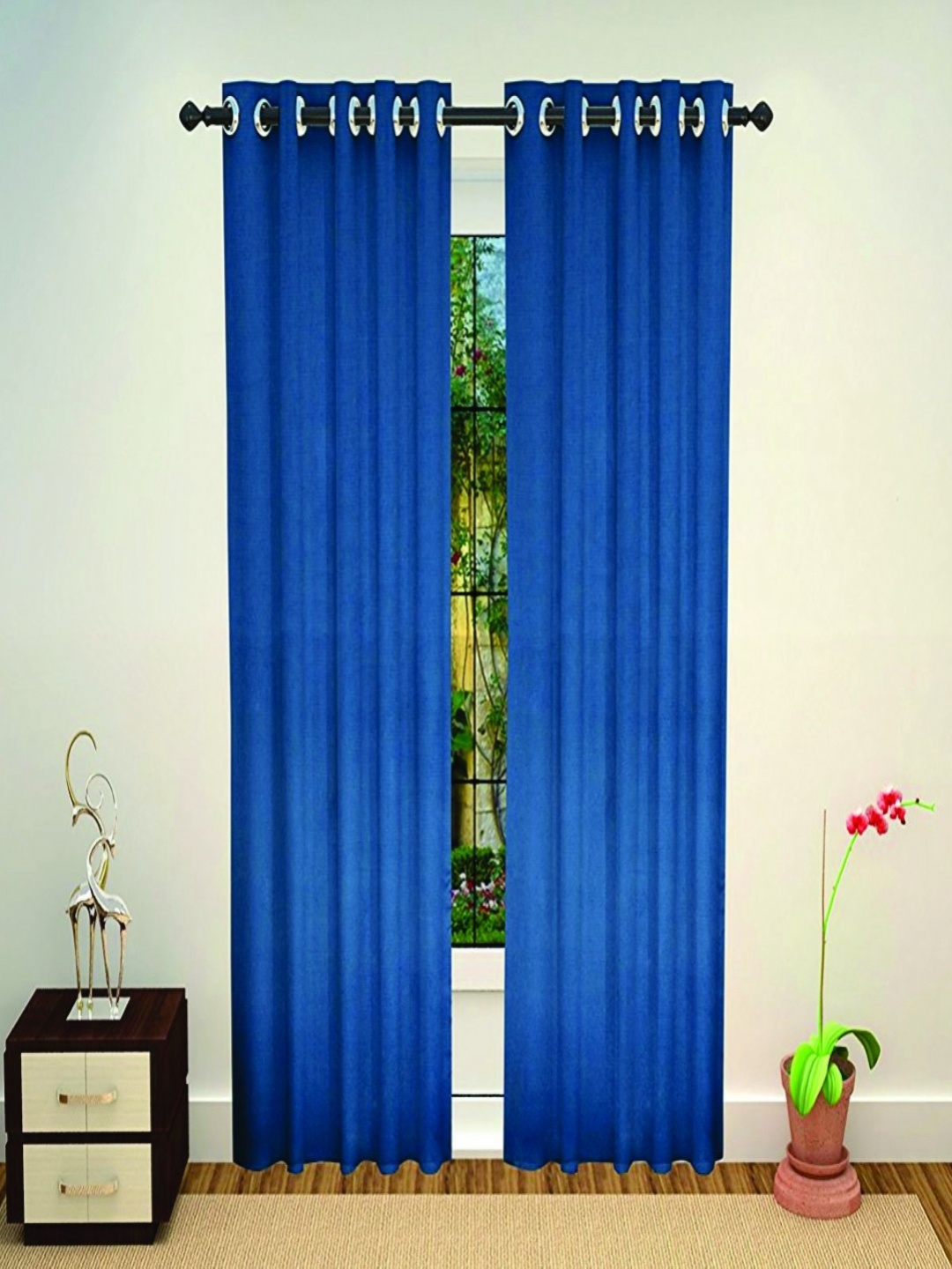 

Lushomes Blue Black Out Door Curtain