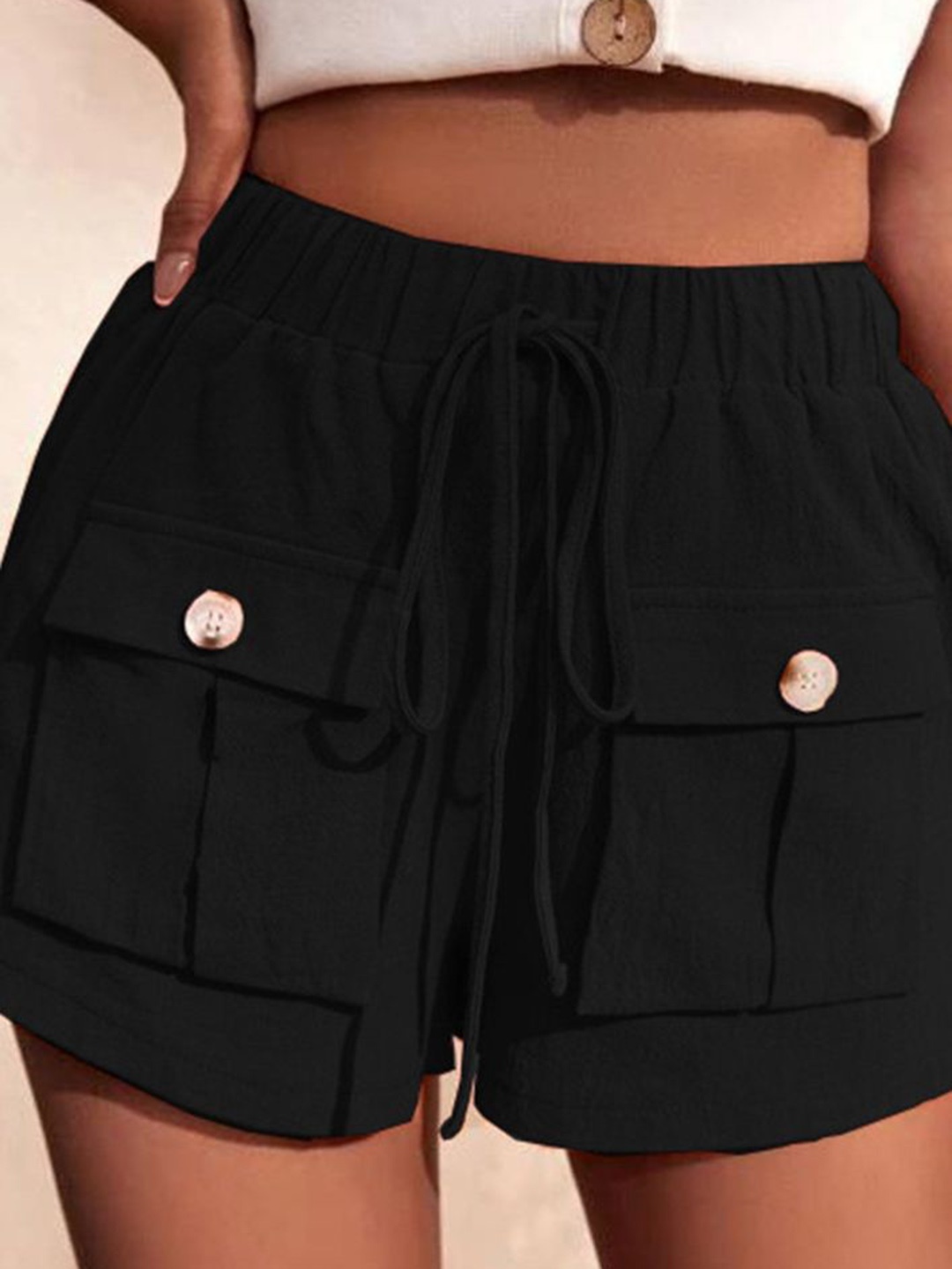 

LULU & SKY Women High-Rise Shorts, Black