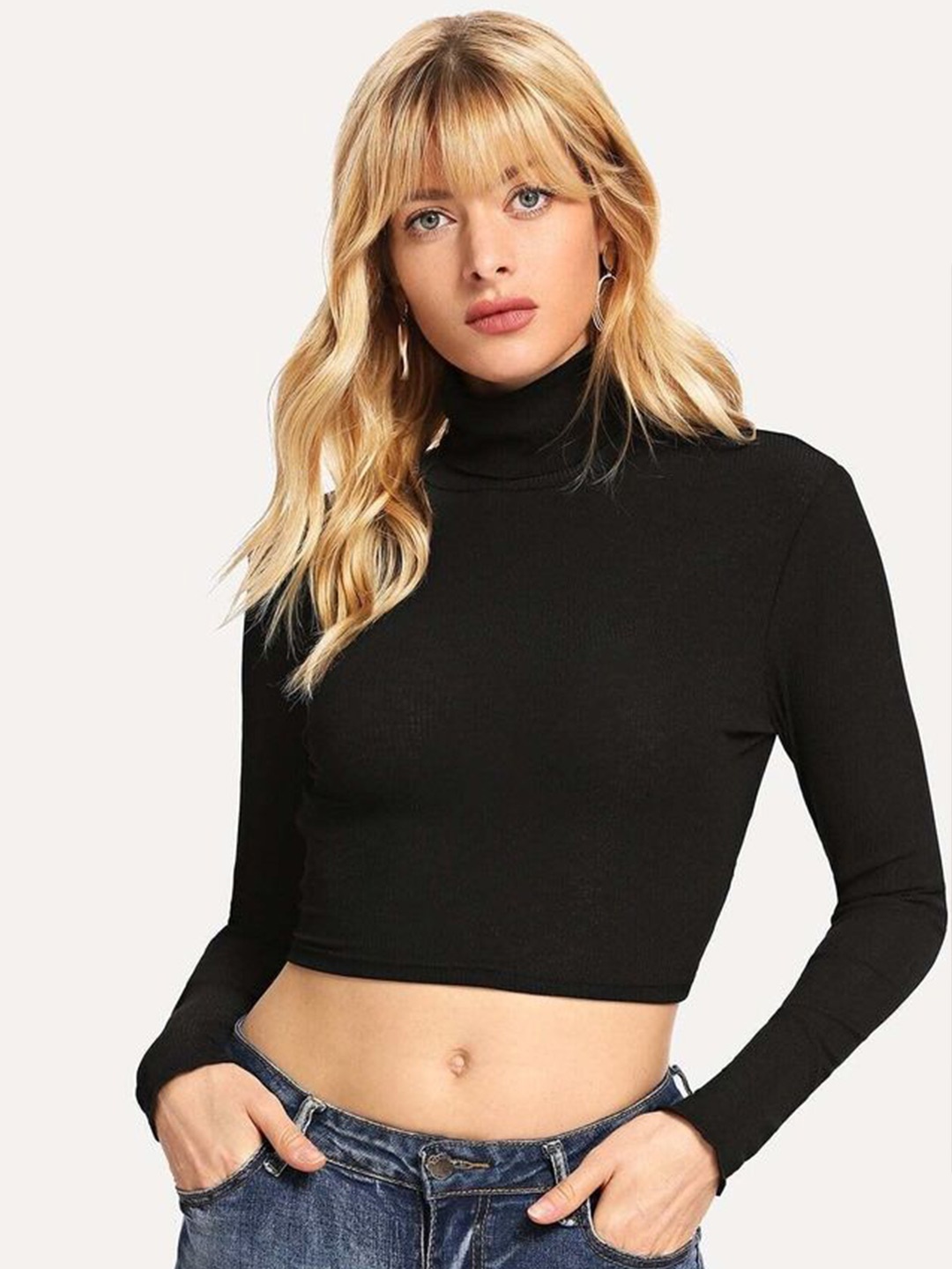 

LULU & SKY Women Backless Crop Top, Black