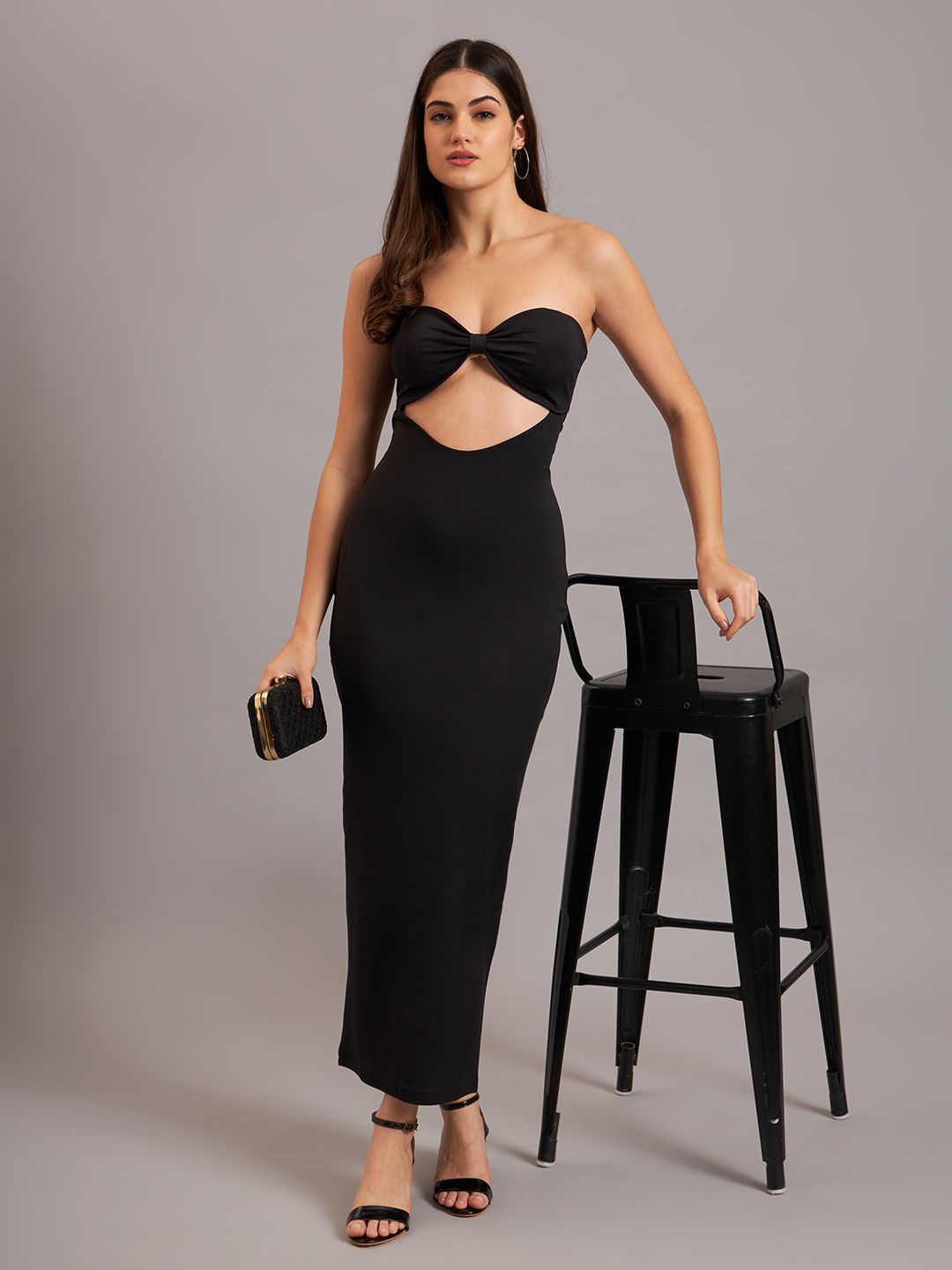 

Eavan Women Strapless Bodycon Maxi Dress, Black