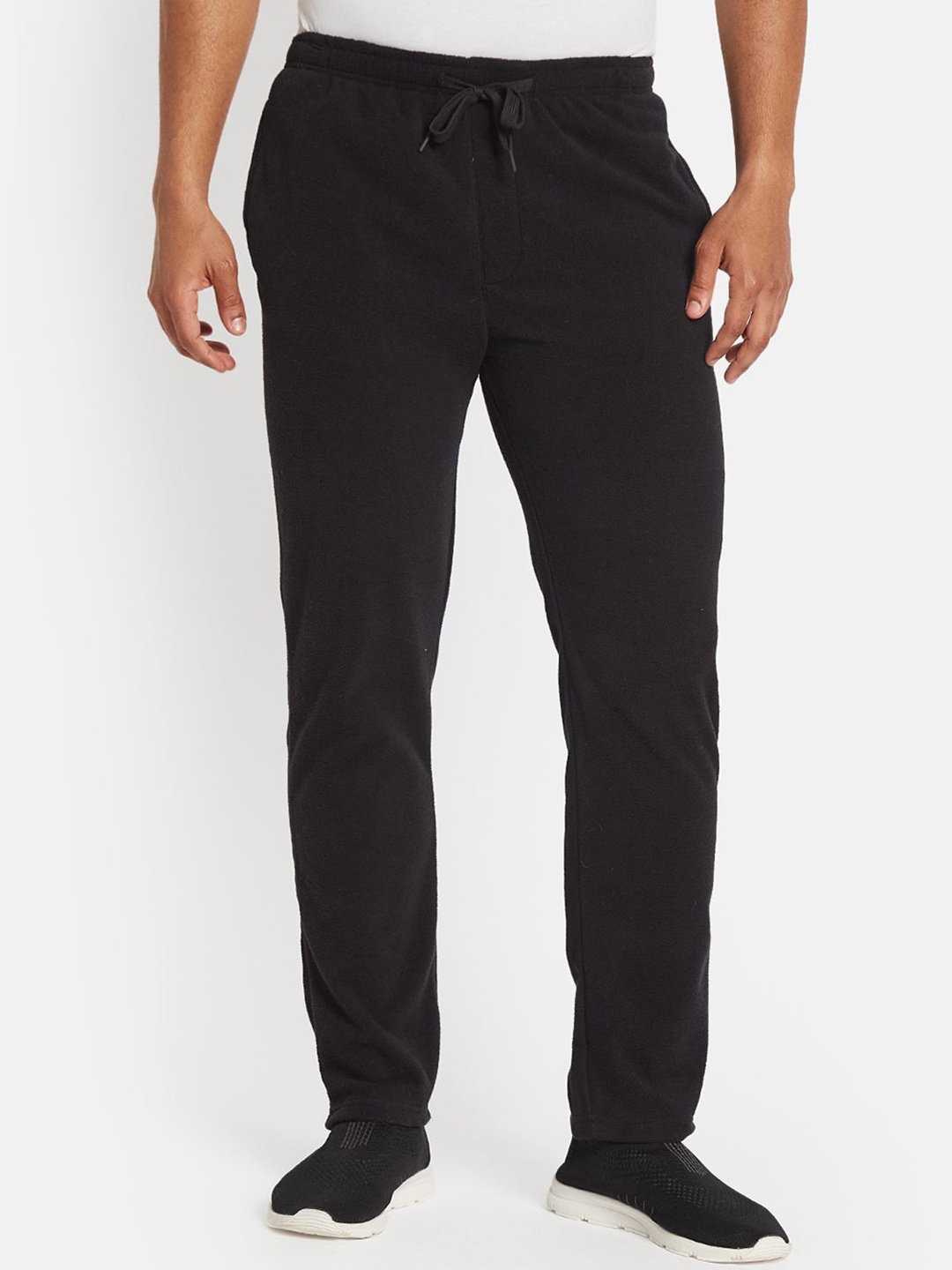 

Octave Men Mid-Rise Regular Fit Casual Track Pants, Black