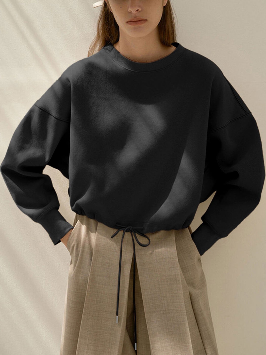 

LULU & SKY Pure Cotton Oversized Sweatshirt, Black