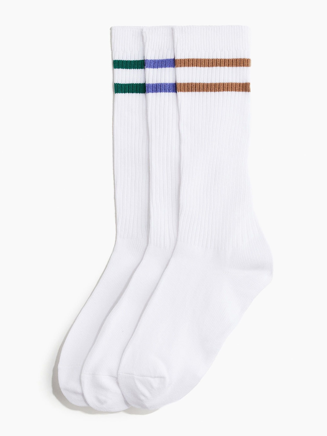 

H&M Boys 3-Pack Knee-High Sports Socks, White