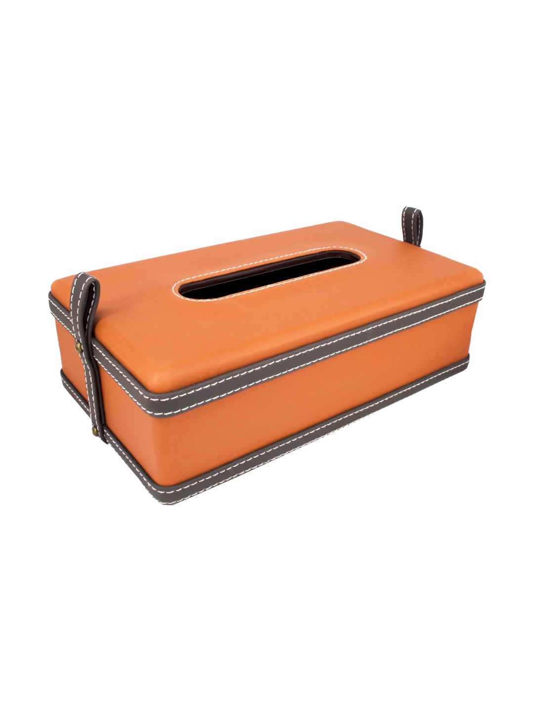 

Premsons Orange Colored & Black Leather Tissue Holder