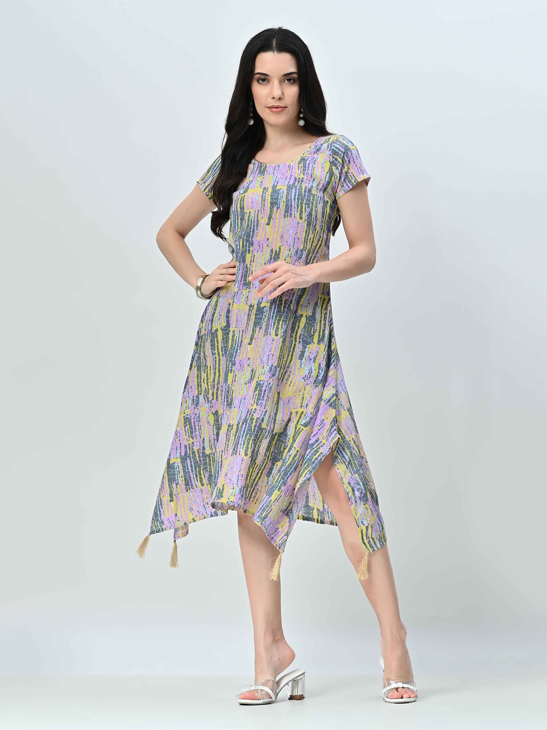 

ALL WAYS YOU Printed A-Line Dress, Blue