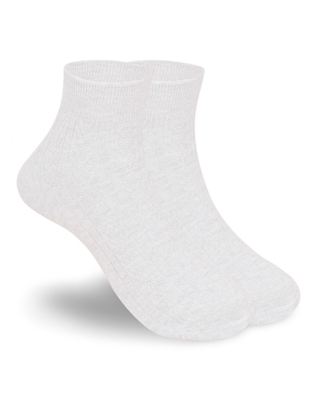 

FOOTPRINTS Women Pack Of 2 Self-Design Ankle-Length Socks, White