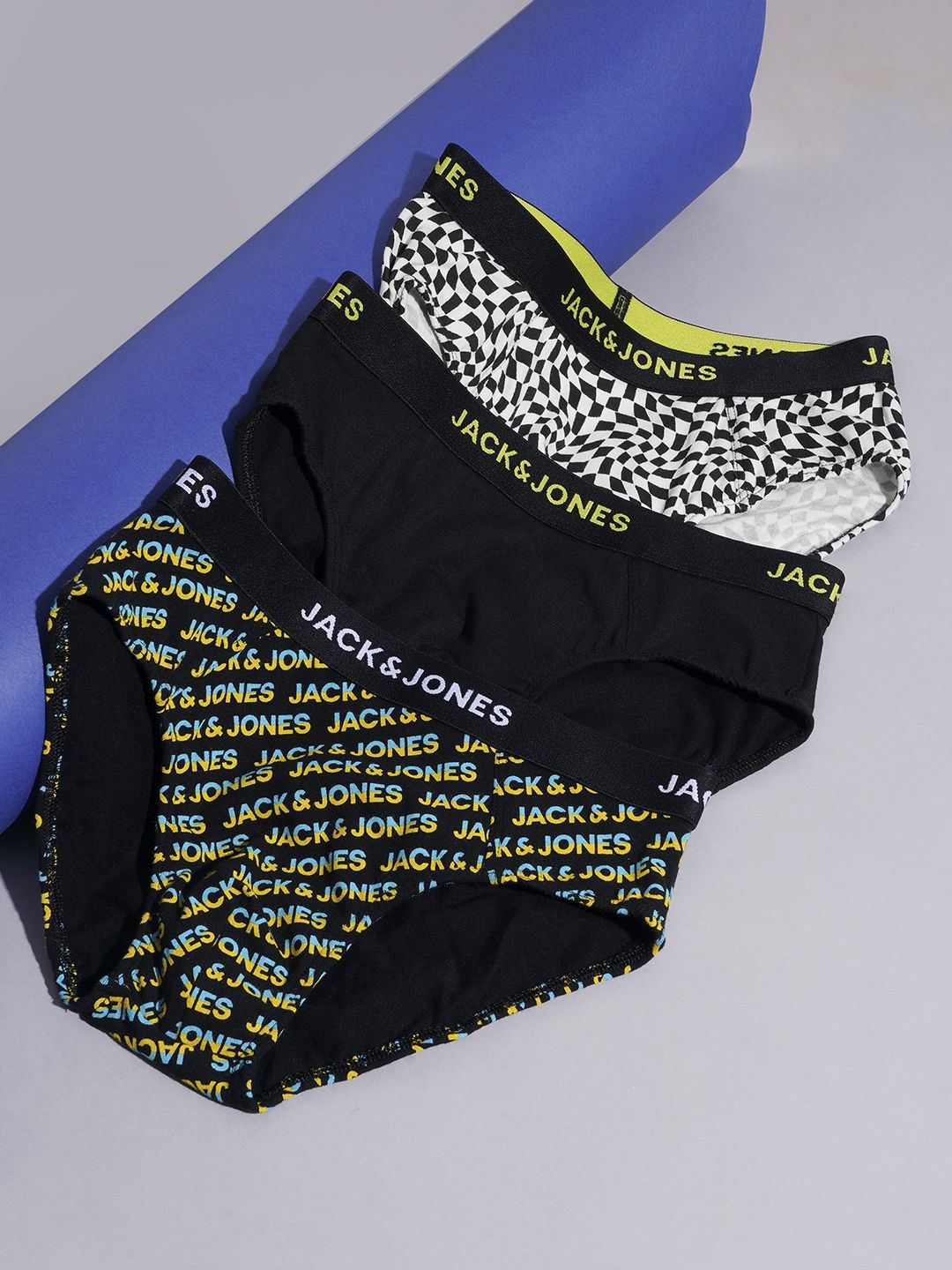 

Jack & Jones Junior Pack Of 3 Printed Basic Briefs, Black