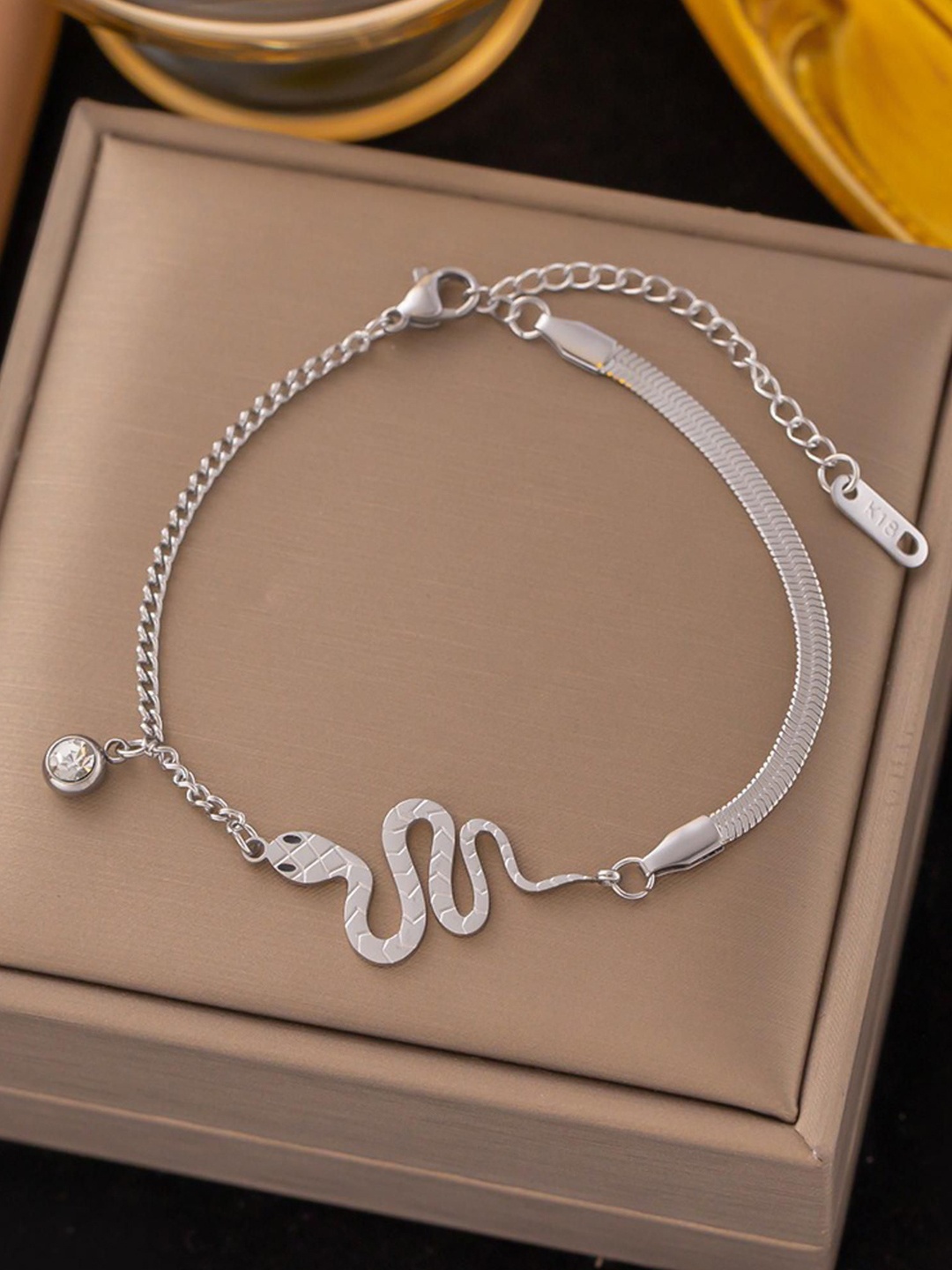 

MYKI Silver-Plated Stainless Steel Wraparound Bracelet