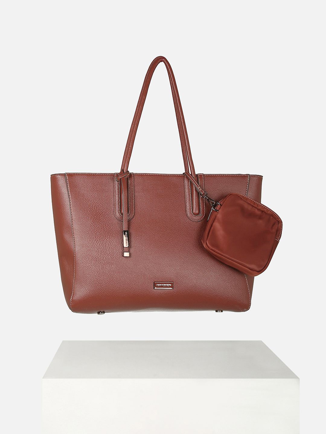 

Van Heusen Woman Textured Structured Shoulder Bag With Pouch, Maroon