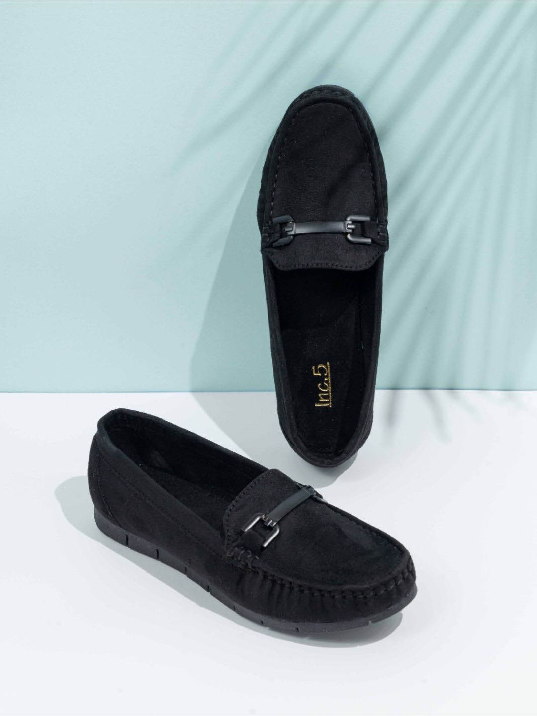 

Inc 5 Women Casual Solid Square Toe Loafers, Black