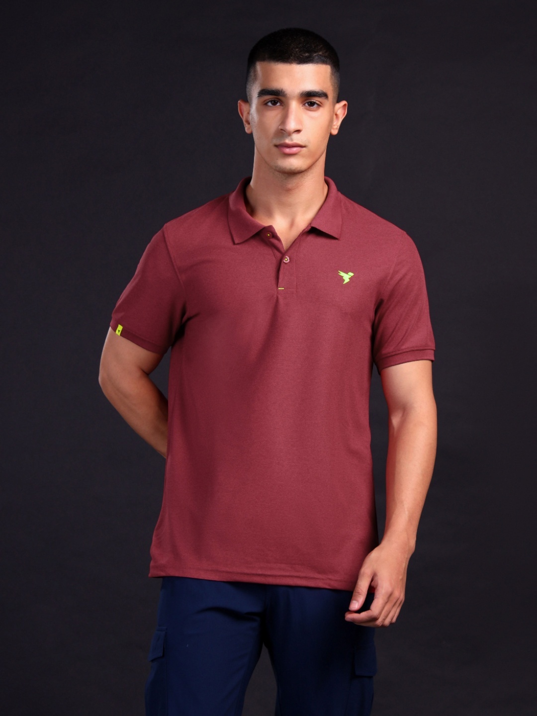 

Technosport Men Polo Collar Anti Static Slim Fit T-shirt, Red