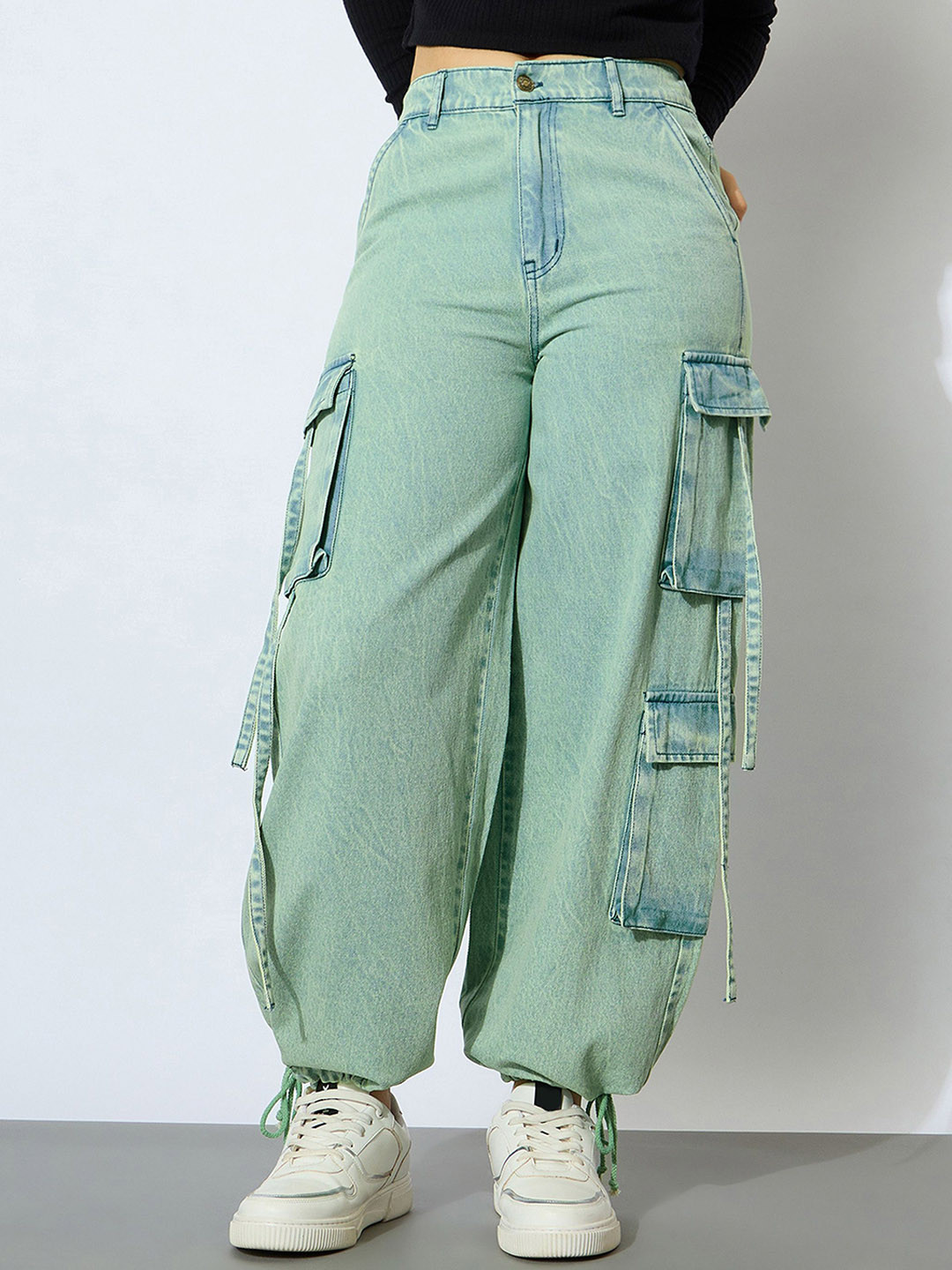 

Noh.Voh - SASSAFRAS Kids Girls Cotton Jogger Fit Denim Cargo Styles Jeans, Yellow