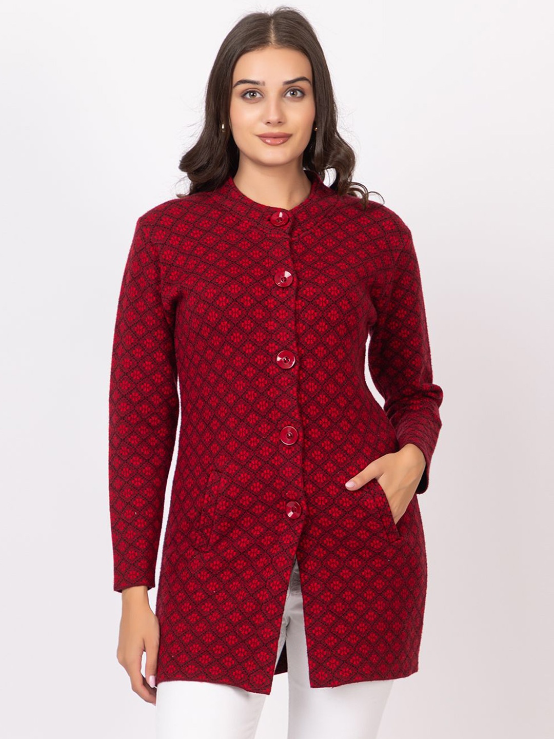 

TWENTY ME Women Longline Cardigan Sweaters, Maroon