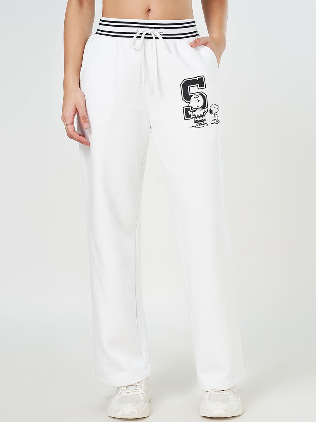 

Honey by Pantaloons Women Printed Mid-Rise Track Pants, White
