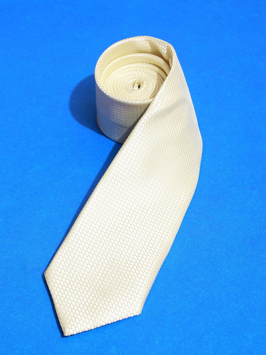 

Van Heusen Men Woven Design Skinny Tie, Cream
