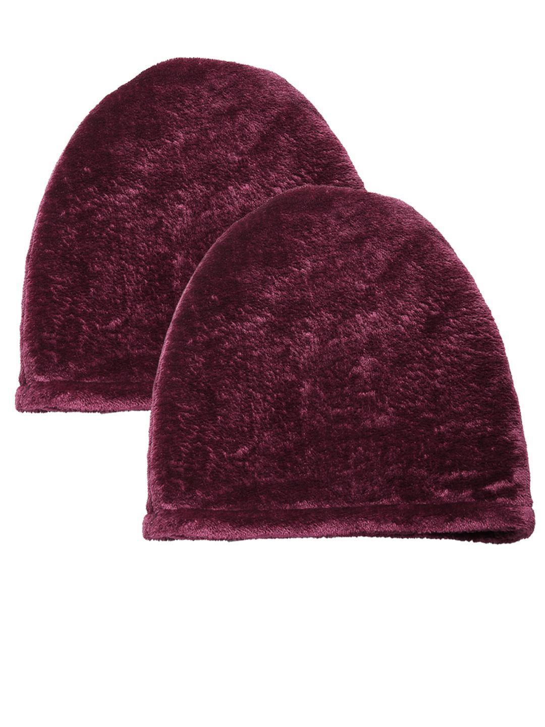 

KLOTTHE Girls Pack Of 2 Wollen Beanie Caps, Maroon