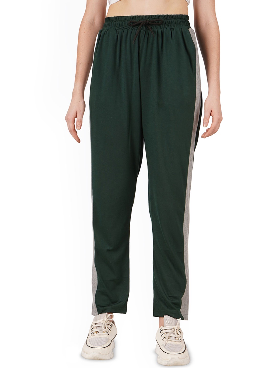 

Fashionable Women Cotton Mid-Rise Track Pants, Green