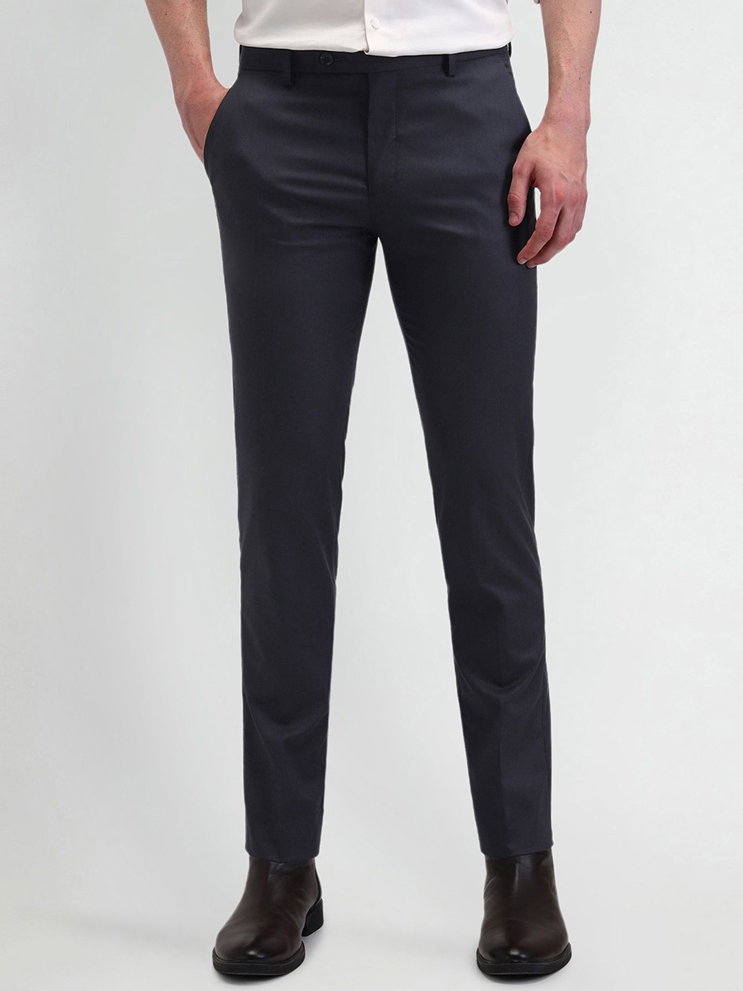 

Arrow Men Urban Slim Mid-Rise Formal Trousers, Black
