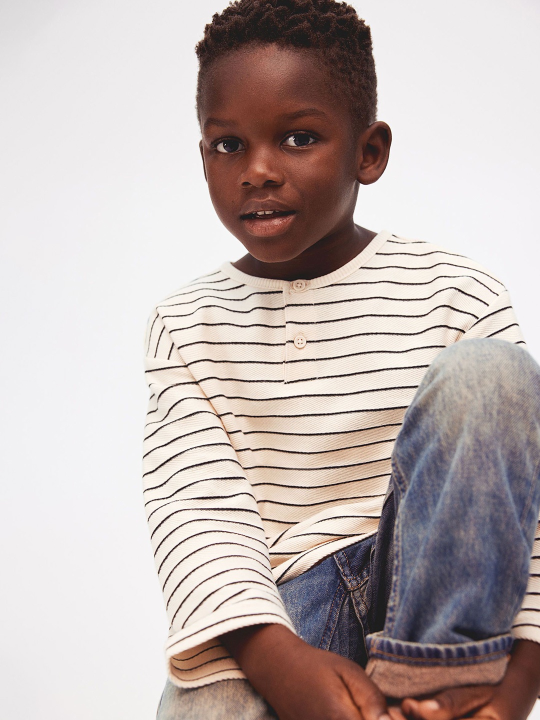

H&M Infant Boys Pure Cotton Henley T-Shirt, Beige