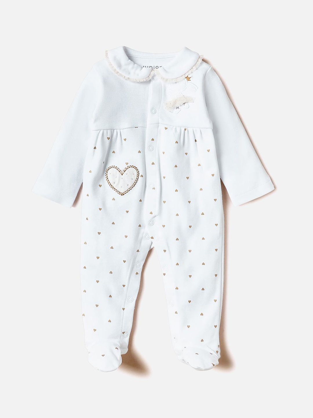 

Juniors by Babyshop Girls Printed Cotton Sleepsuit, White