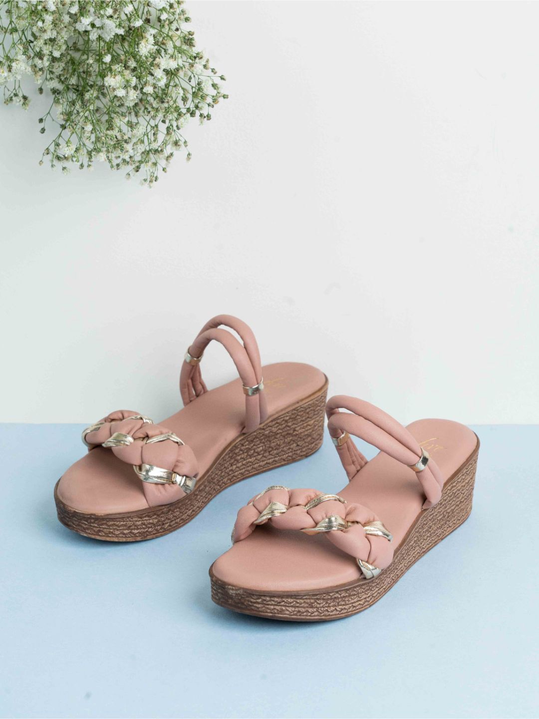 

Inc 5 Party Women Open Toe Wedges Heel Sandals, Peach