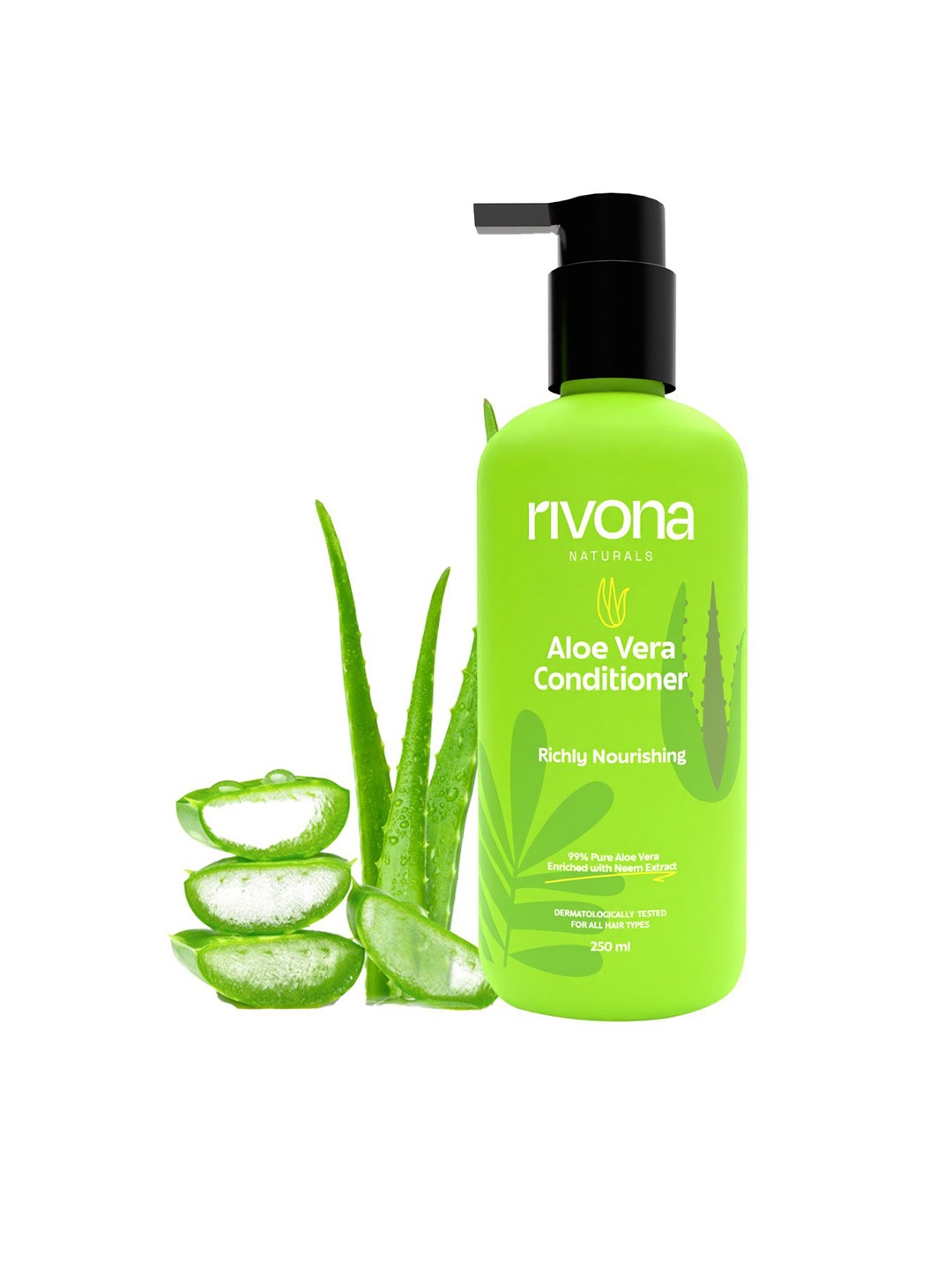 

Rivona Naturals Aloe Vera Conditioner With Neem For Richly Nourishment - 250 ml, Green