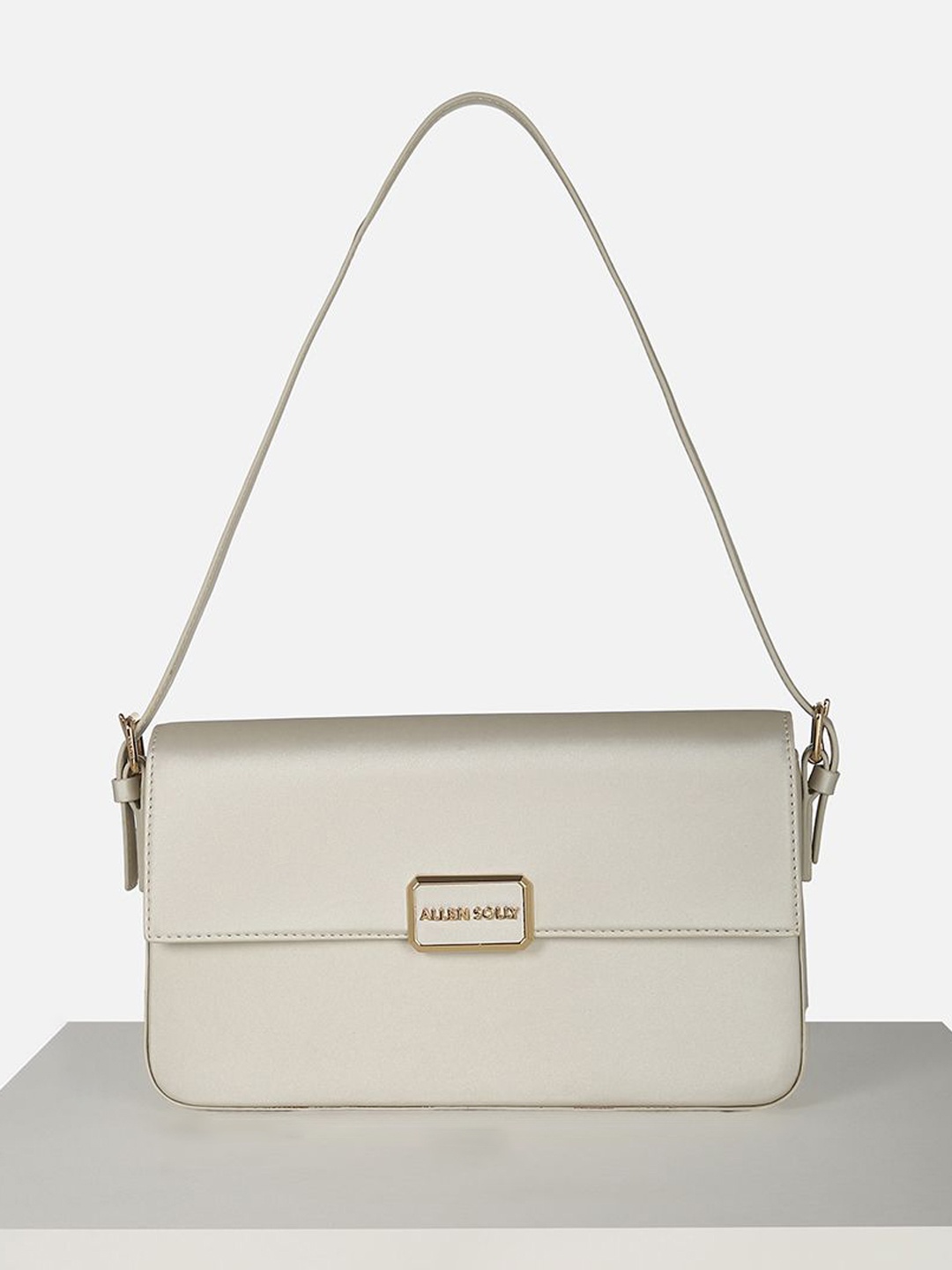 

Allen Solly Woman Textured Solid Structured Shoulder Bag, Beige