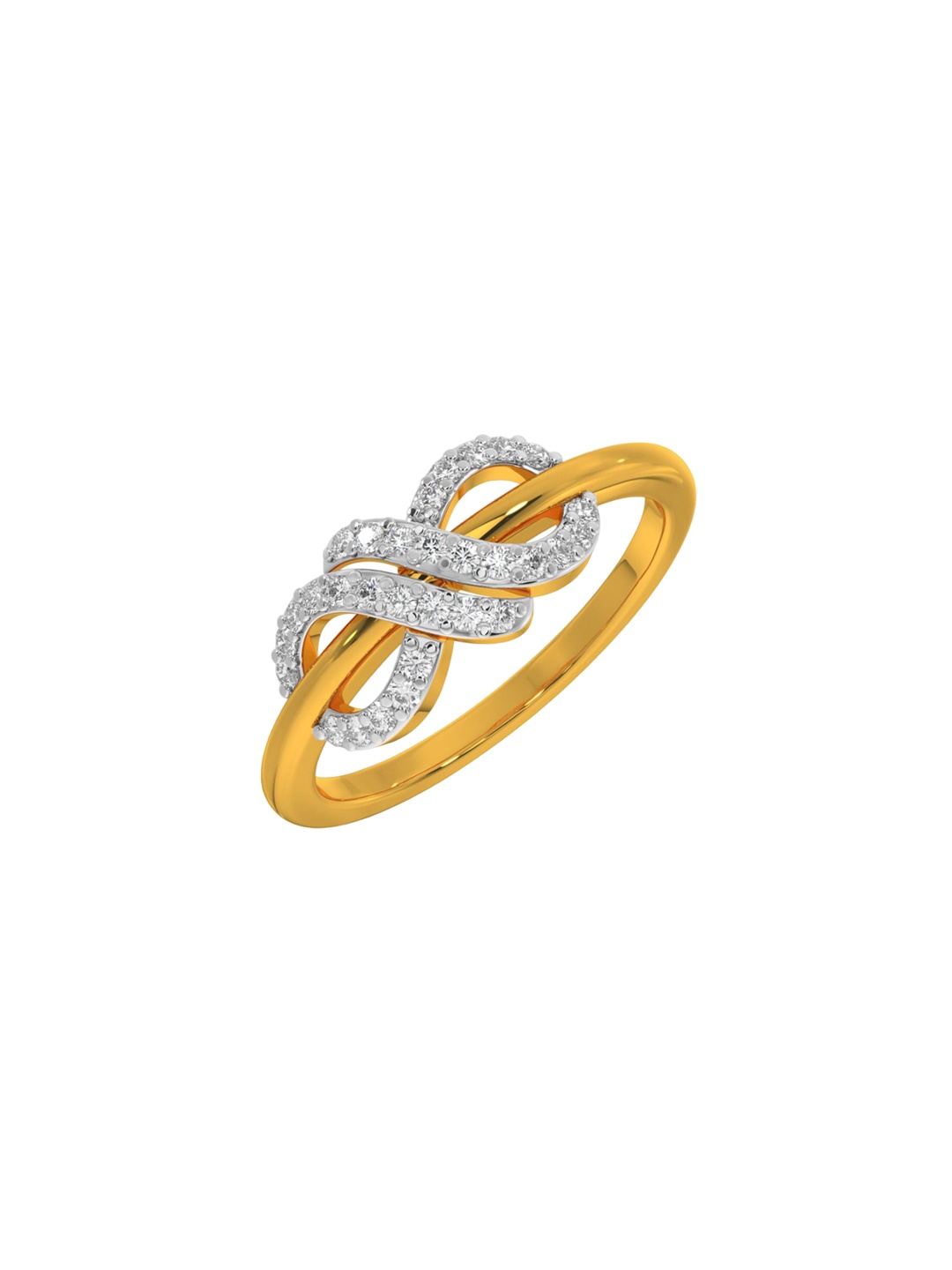 

KISNA DIAMOND AND GOLD JEWELLERY 18KT Love Eternity Finger Ring Diamond, Yellow