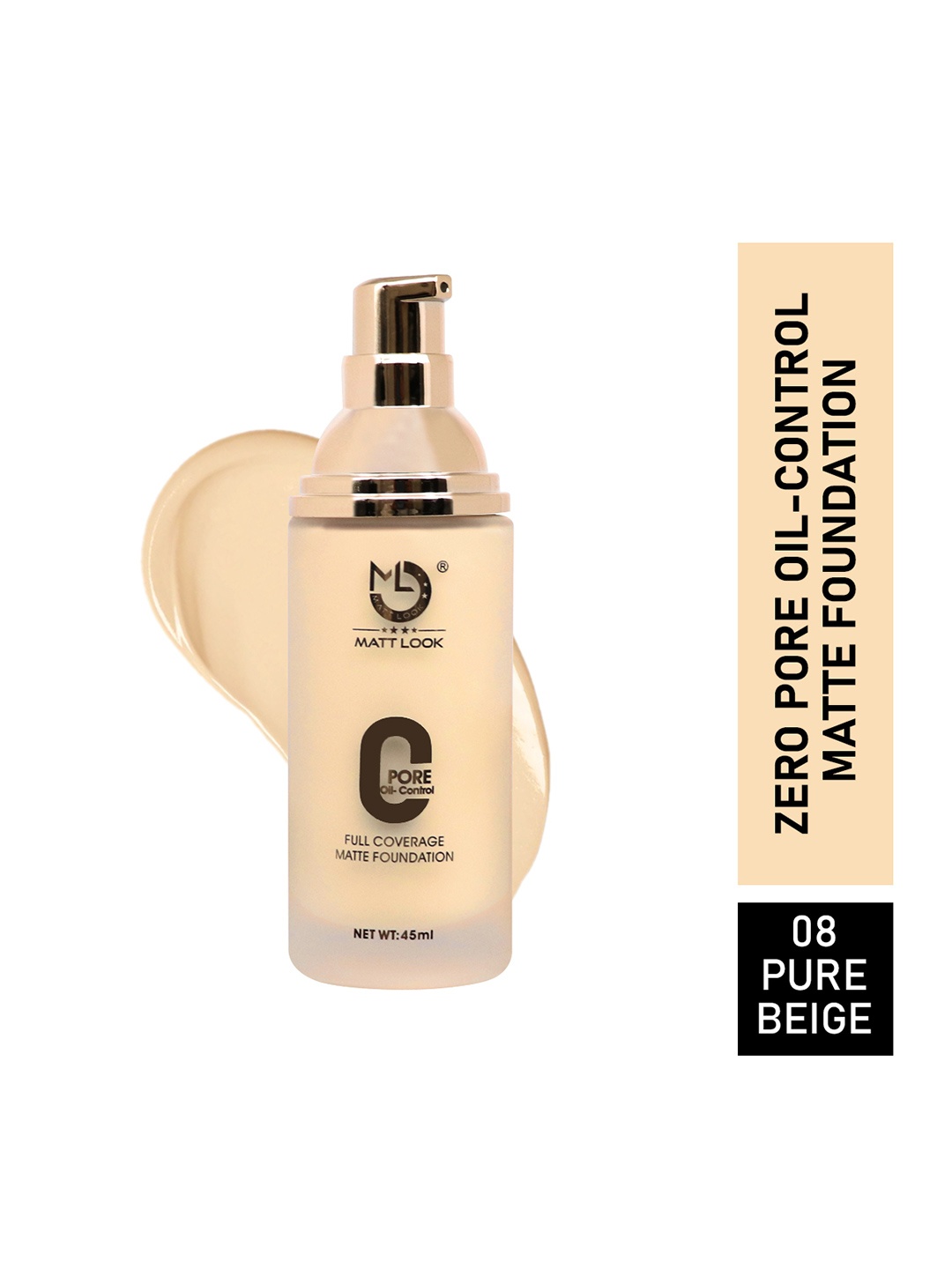 

MATTLOOK Zero Pore Oil Control Full Coverage Foundation 45ml - Pure Beige 08