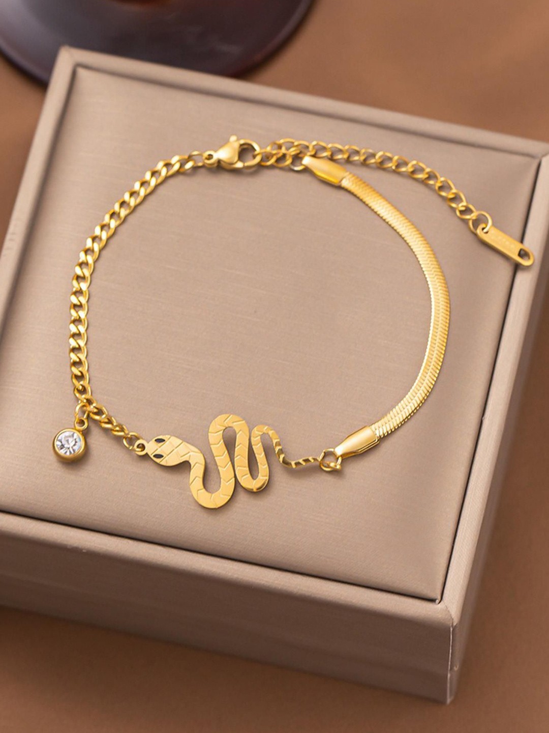 

MYKI Stainless Steel Gold-Plated Wraparound Bracelet