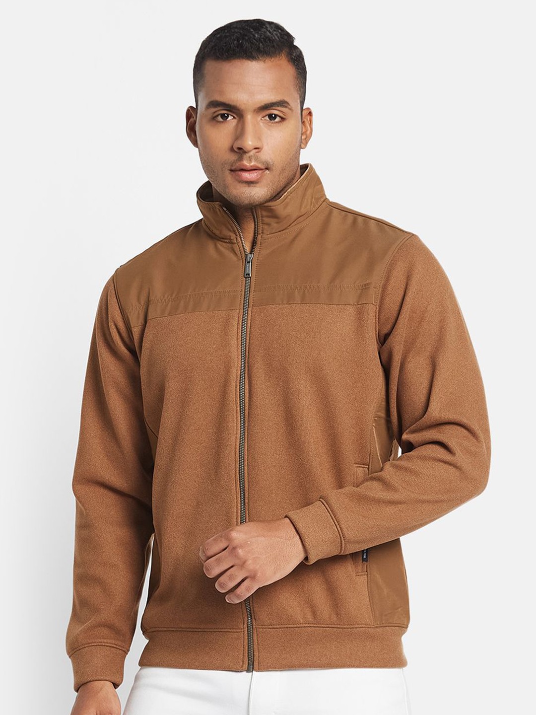 

Octave Men Colourblocked Sweatshirt, Brown